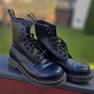 Dr. Martens Black Leather Lace Up Boots